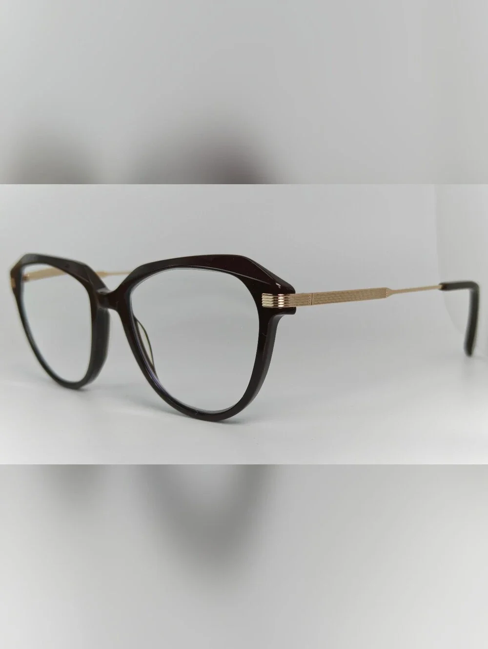 Exec. Classic Women's Deep Mocha Brown Cat-Eye Eyeglass Frames.